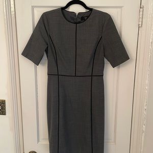 J. Crew grey three quarter sleeve sheath dress